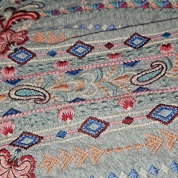 Johnny Was Tua Knit Drape Top Shirt Blouse Short Sleeve V-neck Pullover Floral S - Picture 11 of 16